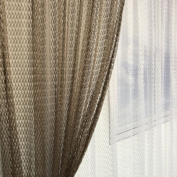 Тюль-сітка штори Кавові, комплект готових пошитих гардин на тасьмі, інтренет магазин штор Хмельницький 1215043285 фото