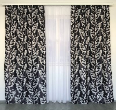 Штори блекаут, гарні штори в спальню, штори на вікна Чорні (SH-202-29) 1407458359 фото