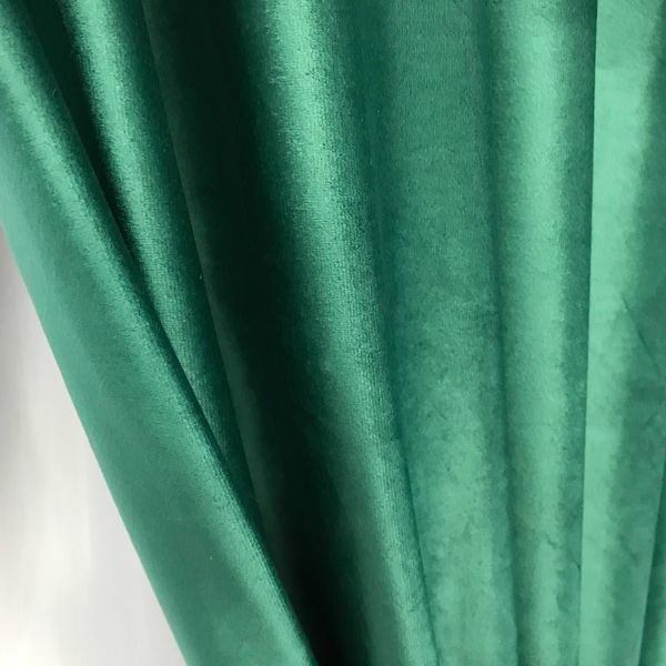 Готовые шторы Зеленые однотонные бархат 150*270 см, модные бархатные портьеры для спальни и гостиной 1416398110 фото