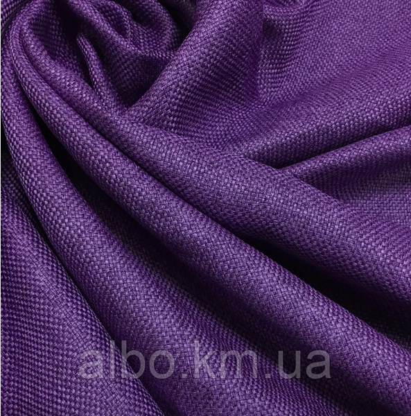 Плотная шторная ткань лён блэкаут фиолетового цвета, высота 2.8 м на метраж (M5-21) 1532919543 фото