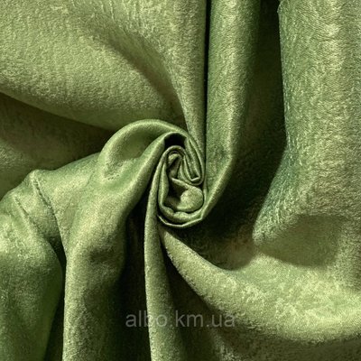 Щільна шторна тканина велюр блекаут софт зеленого кольору, висота 2.8 м на метраж (250-19) 1526080687 фото