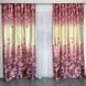 Современные двухцветные атласные шторы с цветочным рисунком бежево Фиолетовые, комплект готовых штор 1421587489 фото 1