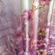 Готові атласні фіолетові штори та тюль-бальт із квітами, гарні готові пошиті гардини та портьєри 1428141158 фото 4