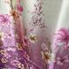 Готові атласні фіолетові штори та тюль-бальт із квітами, гарні готові пошиті гардини та портьєри 1428141158 фото 3