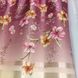 Современные двухцветные атласные шторы с цветочным рисунком бежево Фиолетовые, комплект готовых штор 1421587489 фото 7