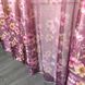 Готові атласні фіолетові штори та тюль-бальт із квітами, гарні готові пошиті гардини та портьєри 1428141158 фото 6