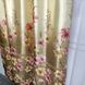 Красиві атласні шторі обмре Оливкові з квітковим малюнком, готові пошиті гардини та штори, комплект 1428141159 фото 11