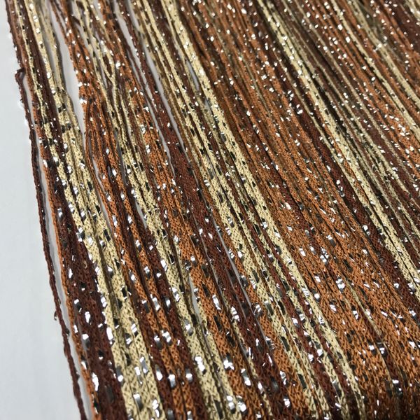 Нитки штори на кухню з люрексом 300x280 cm Коричневий-золото-горіховий (NL-204) 1376094376 фото