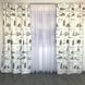 Готові стильні сучасні білі штори атласні з чорним малюнком Міста, (без тюлю) чорно-білі ALBO 1256526069 фото 1