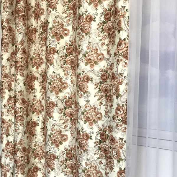 Современные атласные шторы цветы, готовые молочные портьеры с цветочным рисунком в спальню, гостиную 1262434611 фото
