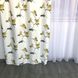 Штори атласні білі з жовтими квітами (SH-614-4) 150*270 см, портьєри для дитячої спальні на тасьмі 1262436755 фото 3