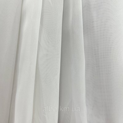 Якісна однотонна турецька тюль із шифону білого кольору без утяжувача на метраж, висота 2.8 м (tegral) 1534775799 фото