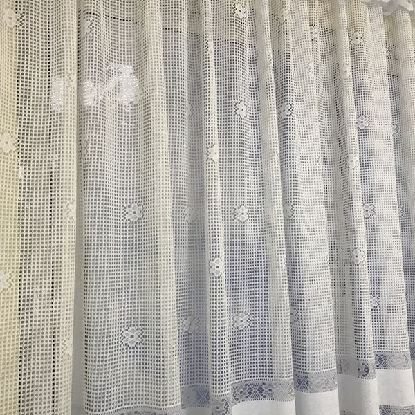 Занавески в зал белые ,короткие готовые комбинированные из сетки, гардины в спальню (KU-138-4-22) 1171953004 фото