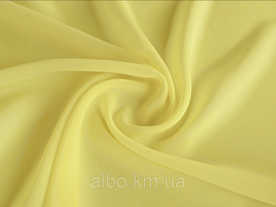 Легкий однотонний шифон на метраж жовтого кольору,висота 2.8 м-3м, ширина складальна (Shi 5-16) 1653120782 фото
