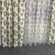 Шторы прованс атласные 150x270 cm с тюлем ALBO Кремовые с цветочным принтом Зеленого цвета (SHT-631-4) 1227931166 фото 2