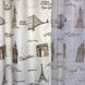 Сучасні стильні молочні штори з принтом Міста та тюль-бальт, комплект на вікно готовий тюль і штори 1256499021 фото 4