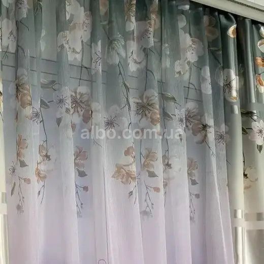 Тюль із батиста бірюзового кольору на метраж, висота 2.8 м (157B-3) 157B-4-T фото