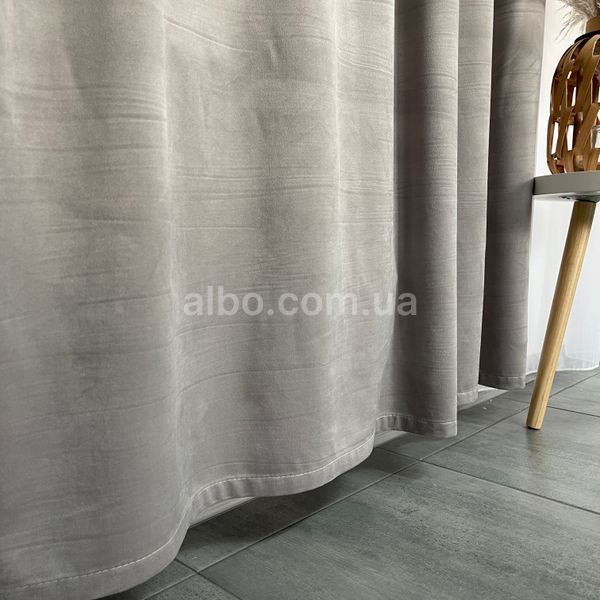 Штори оксамитові сірого кольору з білим шифоновим тюлем ALBO (SHTN-930-13) SHTN-930-13 фото