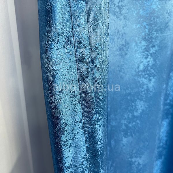 Однотонные красивые готовые шторы синие в детскую комнату, кухню, зал, гостиную, спальню ALBO SH-C33-16 фото