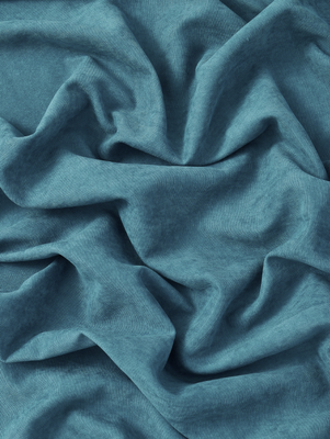 Шторная однотонная ткань микровелюр на метраж, цвет синий, высота 3 м (Petek-354) 1525121294 фото