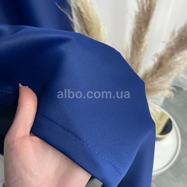 Матові штори атлас блекаут синього кольору з білим шифоновим тюлем ALBO (SHTN-M30-24) SHTN-M30-24 фото