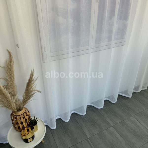 Лляний тюль ALBO білого кольору на тасьмі, 300х270 см (T-L-3) T-L-3 фото