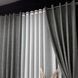 Современные готовые однотонные шторы c тюлем лен на люверсах, темно серые, комплект готовых штор SHTL-LM1-12 фото 4
