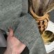 Современные готовые однотонные шторы c тюлем лен на люверсах, темно серые, комплект готовых штор SHTL-LM1-12 фото 2