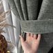 Современные готовые однотонные шторы c тюлем лен на люверсах, темно серые, комплект готовых штор SHTL-LM1-12 фото 6