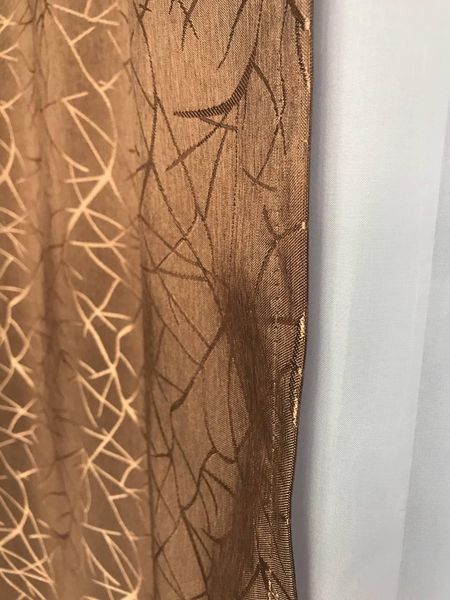 Шторна жакардова тканина з ефектом битого скла, коричневого кольору, висота 2,8м (C17-1) 1656444411 фото
