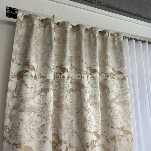 Мраморные жаккардовые шторы ALBO серо-золотистые 150&times;270 см, комплект 2 шт. (SH-D28-1) SH-D28-1 фото