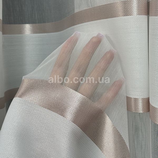 Бамбуковый тюль с пудровыми полосками (B110 PUDRA)