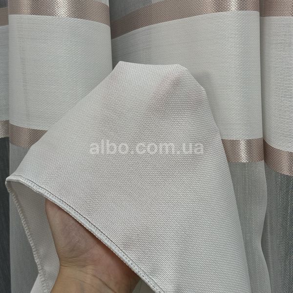 Бамбуковый тюль с пудровыми полосками (B110 PUDRA)