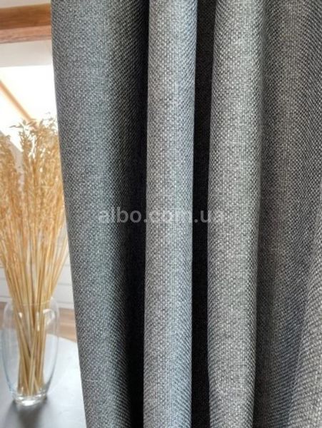 Комплект штор із льону блекаут 150x270 cm (2 шт) ALBO Темно-сірі (SH-M5-12) SH-M5-12 фото