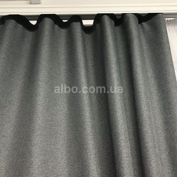 Комплект штор із льону блекаут 150x270 cm (2 шт) ALBO Темно-сірі (SH-M5-12) SH-M5-12 фото