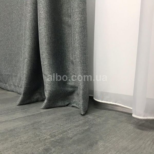 Комплект штор із льону блекаут 150x270 cm (2 шт) ALBO Темно-сірі (SH-M5-12) SH-M5-12 фото