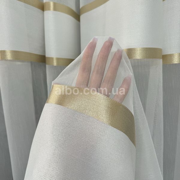 Бамбуковый тюль с темно-золотистыми полосками (B110 MIRLE)