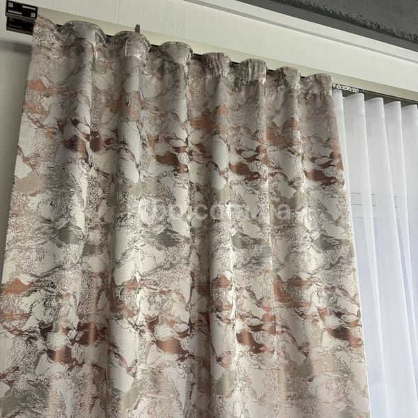 Мраморные жаккардовые шторы ALBO серо-бронзовый 150&times;270 см, комплект 2 шт. (SH-D28-6) SH-D28-6 фото