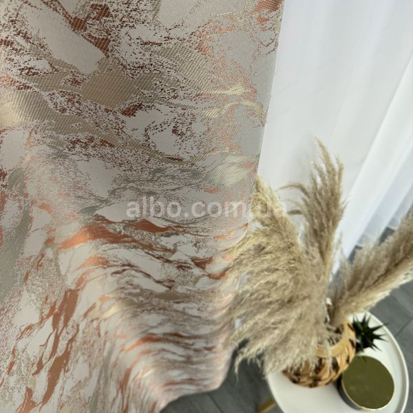 Мраморные жаккардовые шторы ALBO серо-бронзовый 150&times;270 см, комплект 2 шт. (SH-D28-6) SH-D28-6 фото