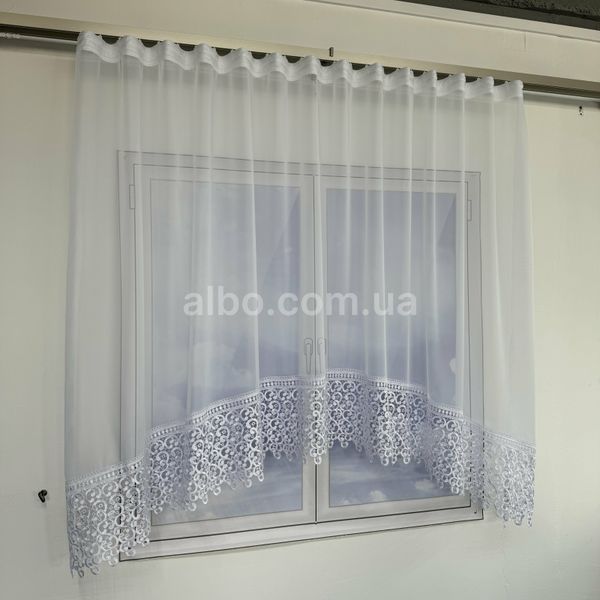 Тюль арка з шифону ALBO біла з макраме 300&times;170 см (KU-522-30) KU-522-30 фото