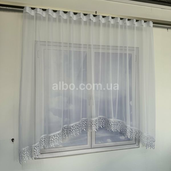 Тюль арка из шифона ALBO белая с макраме 300&times;170 см (KU-522-15) KU-522-15 фото