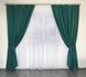 Бірюзові однотонні штори з льону, готові зелені портьєри в дитячу, спальню, вітальню, кухню 150x270 cm 1642039625 фото 1