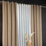 Шторы аталс блекаут на люверсах ALBO бежевые 150&times;270 см, комплект 2 шт. (SH2-LM30-17) SH2-LM30-17 фото