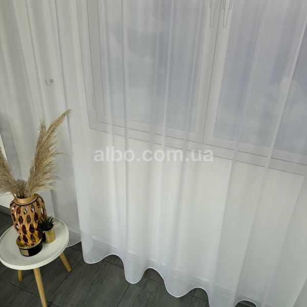 Турецький тюль креп з люрексом білий 400х270, тасьма T-Krep-4 фото