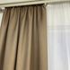 Плотные готовые шторы лен блэкаут светло коричневые Ореховые, стильные однотонные портьеры blackout от солнца SH-M5-20 фото 4