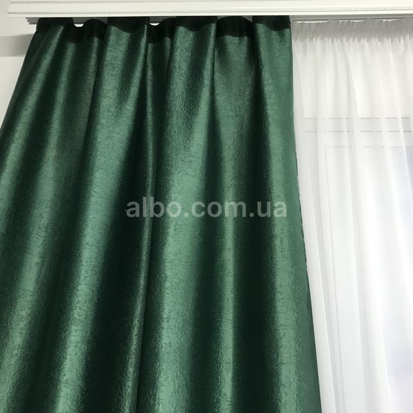 Сучасні штори в спальню, штори однотонні з тюлем, штори в кімнату Зелені (SH-250-15) SHTN-250-15 фото