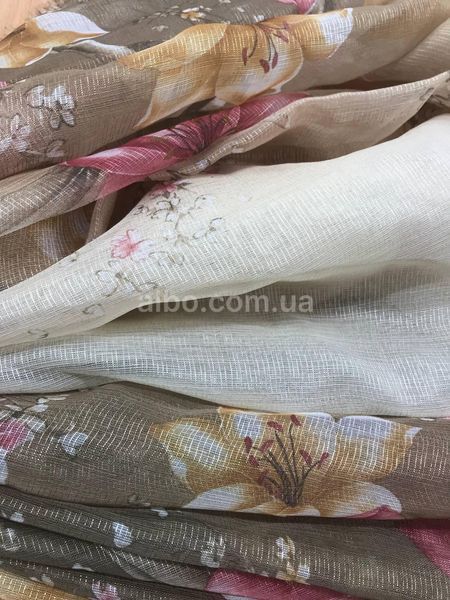 Качественный&nbsp;тюль из батиста оливкового цвета на метраж, высота 2.8 м (650B-1) 650B-1-T фото