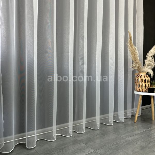 Туурецький фатиновий тюль з люрексом білий 300х270, люверси T-L-AL0012-3 фото
