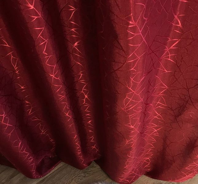 Шторна жакардова тканина з ефектом битого скла, бордового кольору, висота 2,8м (C17-20) 1647954702 фото