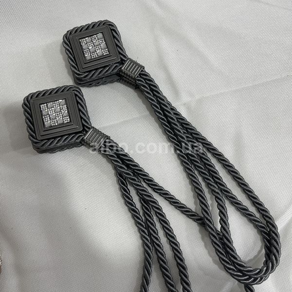 Магніти-підхвати для штор, ромби з декором (FU-MR) Графітовий FU-MR-12 фото